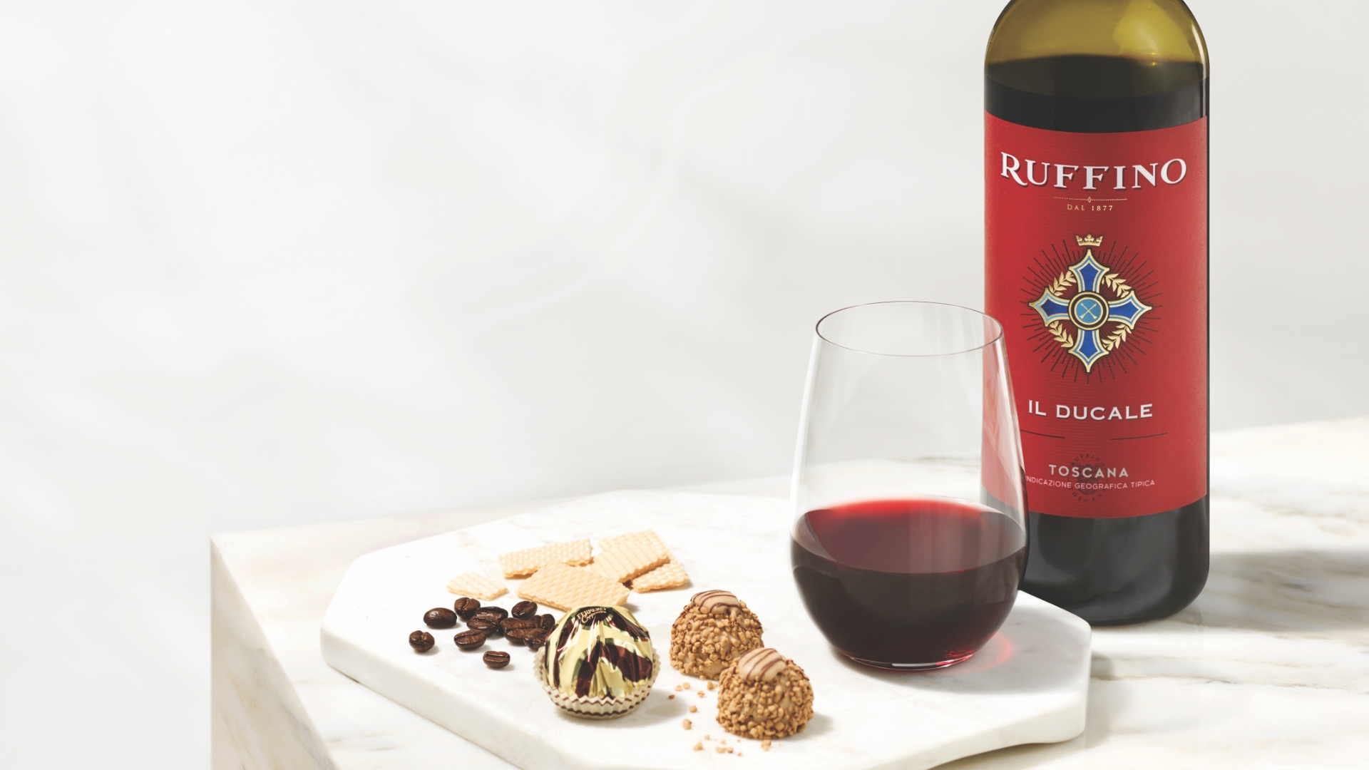 Ruffino wine and Ferrero chocolates